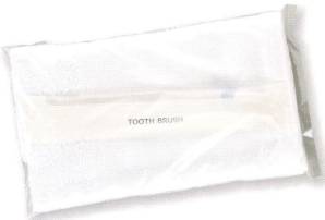 トラベルセット・ポリ袋・歯ブラシ入 白（480セット入り）